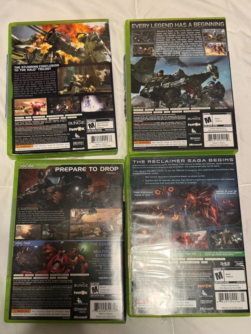 Xbox 360 Halo video game bundle of 4 games